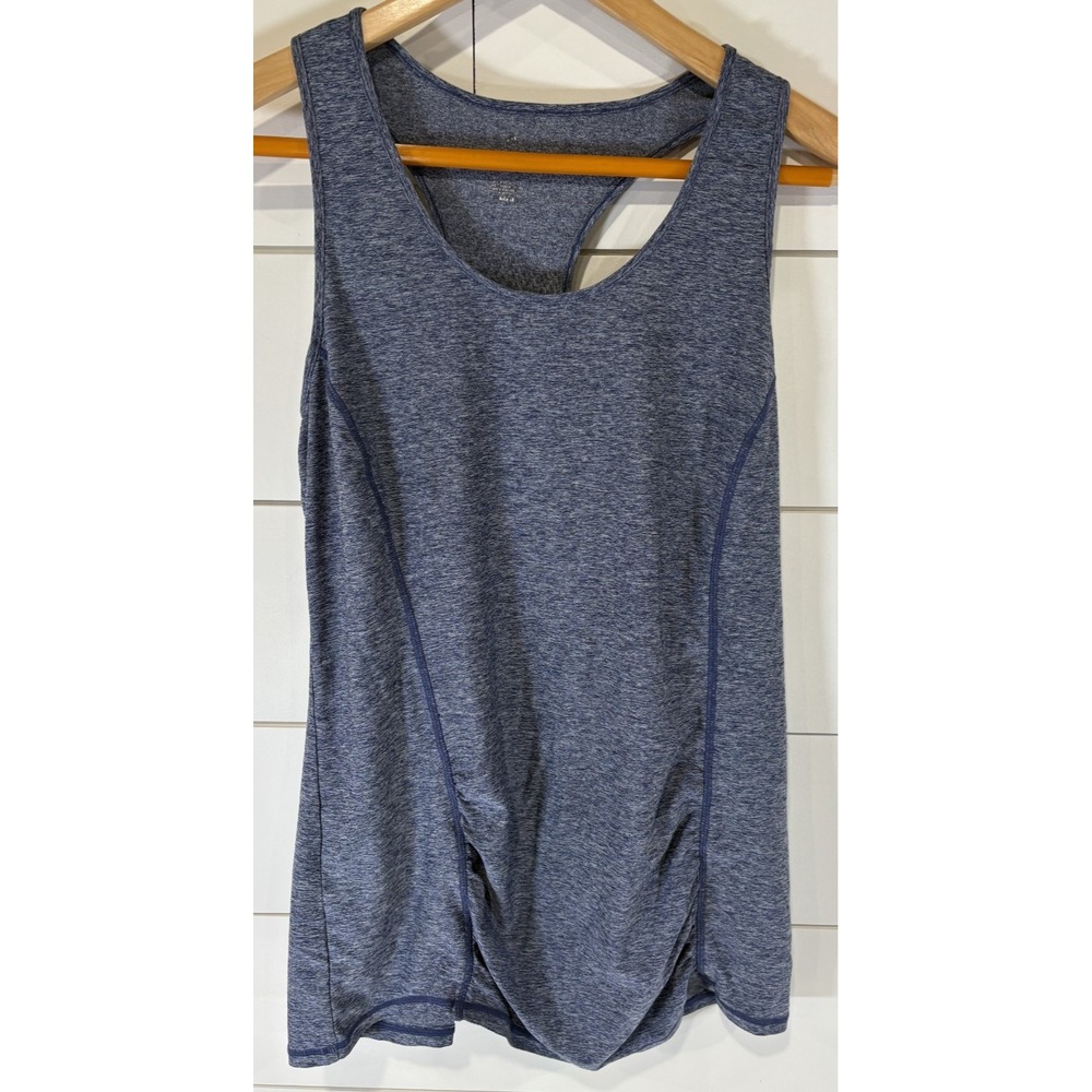 Women's Blue Heather Racerback Workout Tank Top M Moisture Wicking Activewear